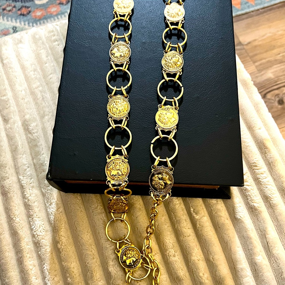 Gold and Silver Medallion Chain Belt